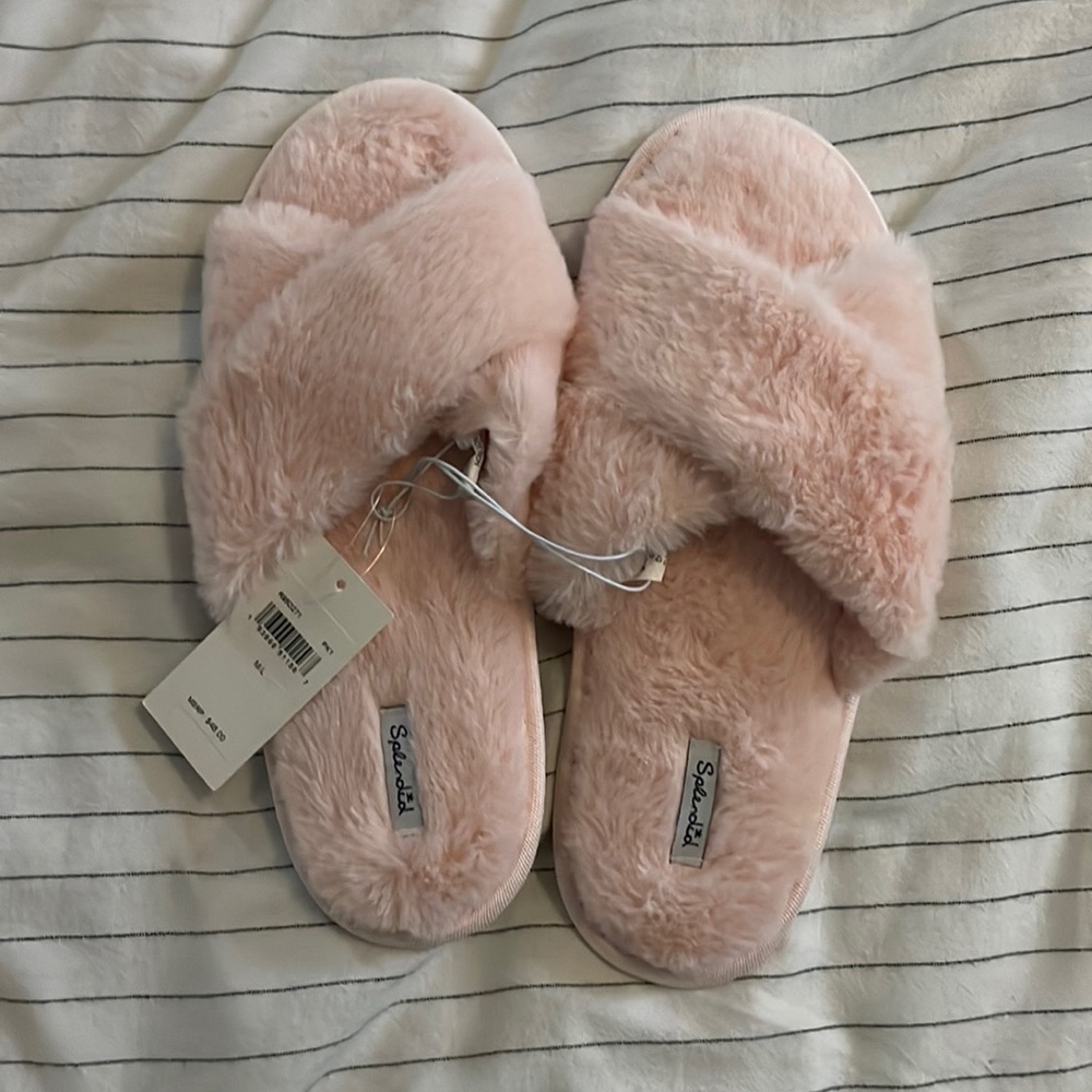 Splendid Cross Slide Slippers, Pink M/L